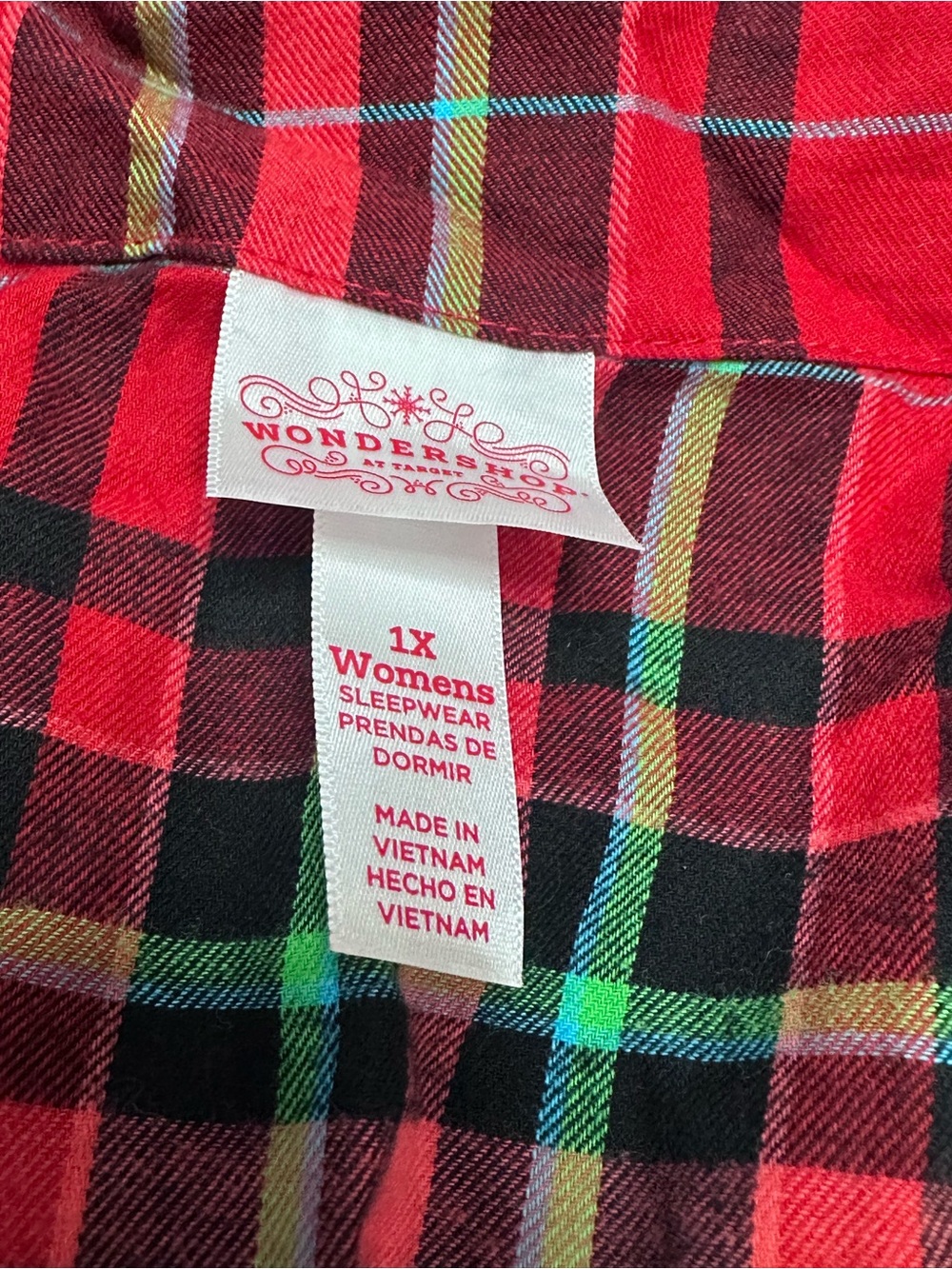 Wondershop Women's 1X Family Sleep 2 Pc Red Green Black Tartan Plaid - Picture 14 of 15